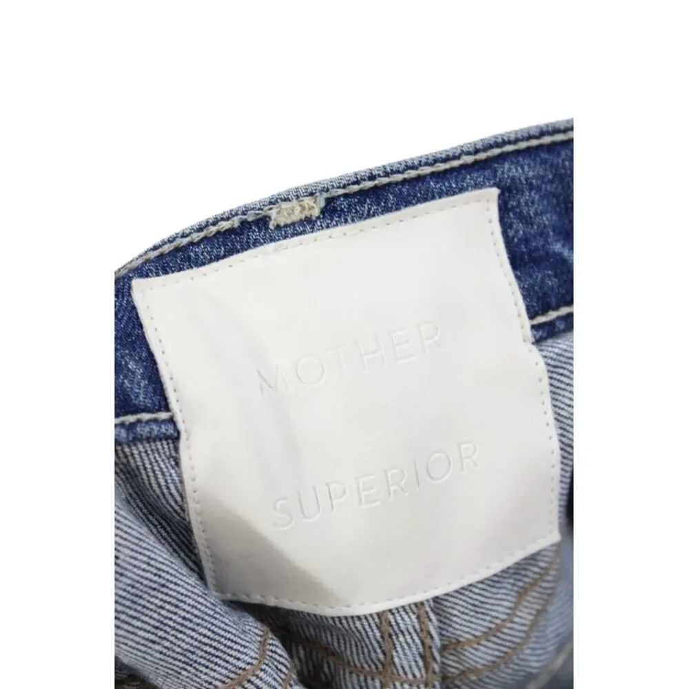 Mother Superior Womens Cropped High Rise Jeans Blue Cotton Size 25